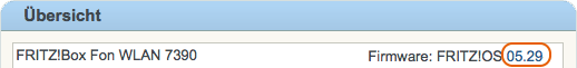 Fritzbox Firmware: Fritz!OS 05.29