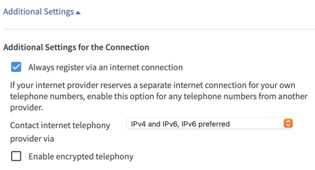 Additional setup for telephony in FRITZ!OS 7.1