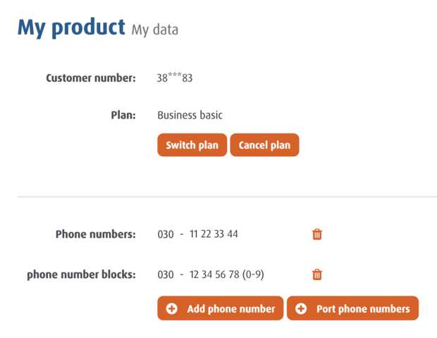screenshot My product - My data