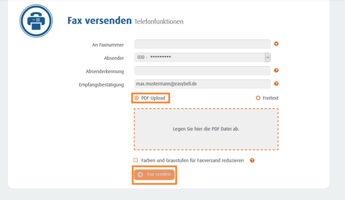 Online Fax Versand mit easybell | easybell