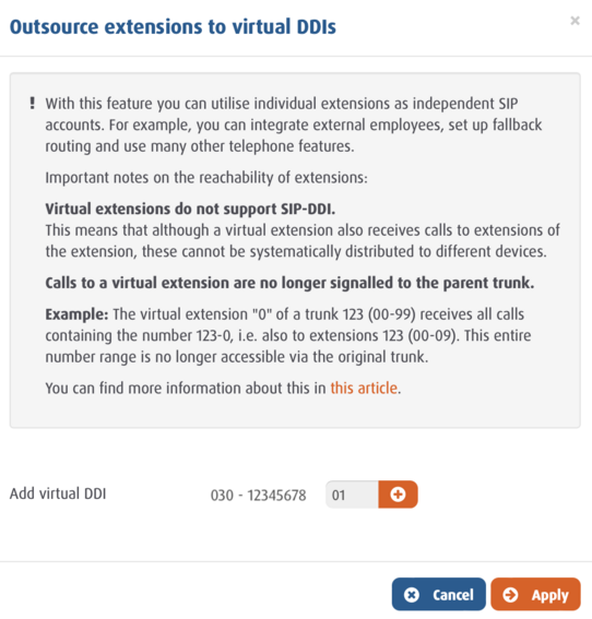 screenshot Outsource extensions to virtual DDIs