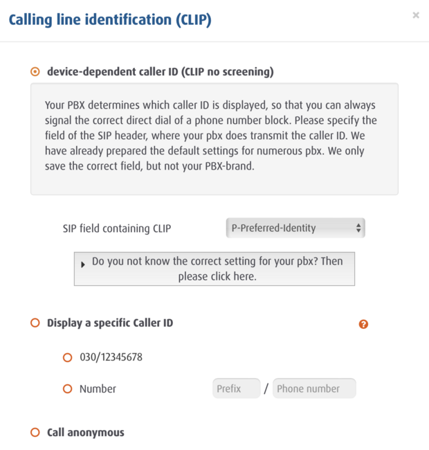 Screenshot CLIP in the P-Preferred-Identity field