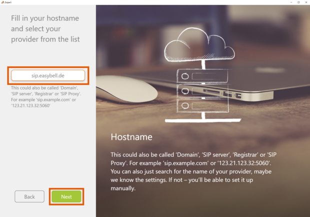 Zoiper Hostname