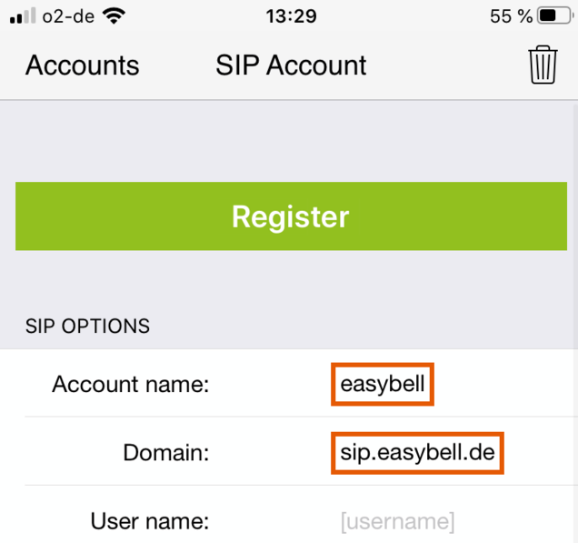 Zoiper I Phone Account Name Domain