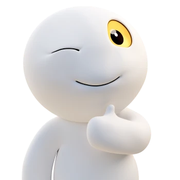 easybell mascot Ping with a thumb up